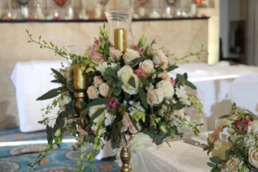 flowers on candelabras by Your London Florist