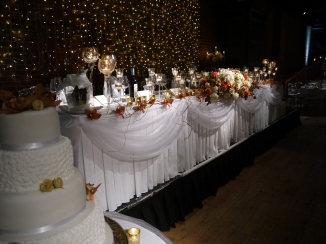 top table flowers and candles