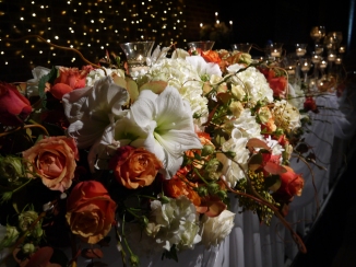 orange and white wedding flowers