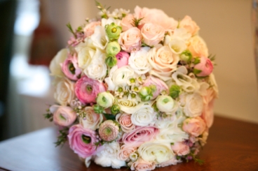 Pink and white brides bouquet